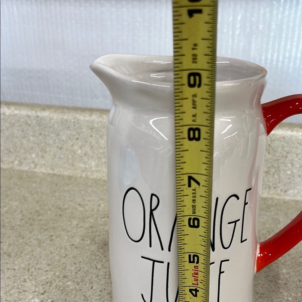 Rae Dunn White Orange Juice Pitcher with Orange Handle - Picture 5 of 5